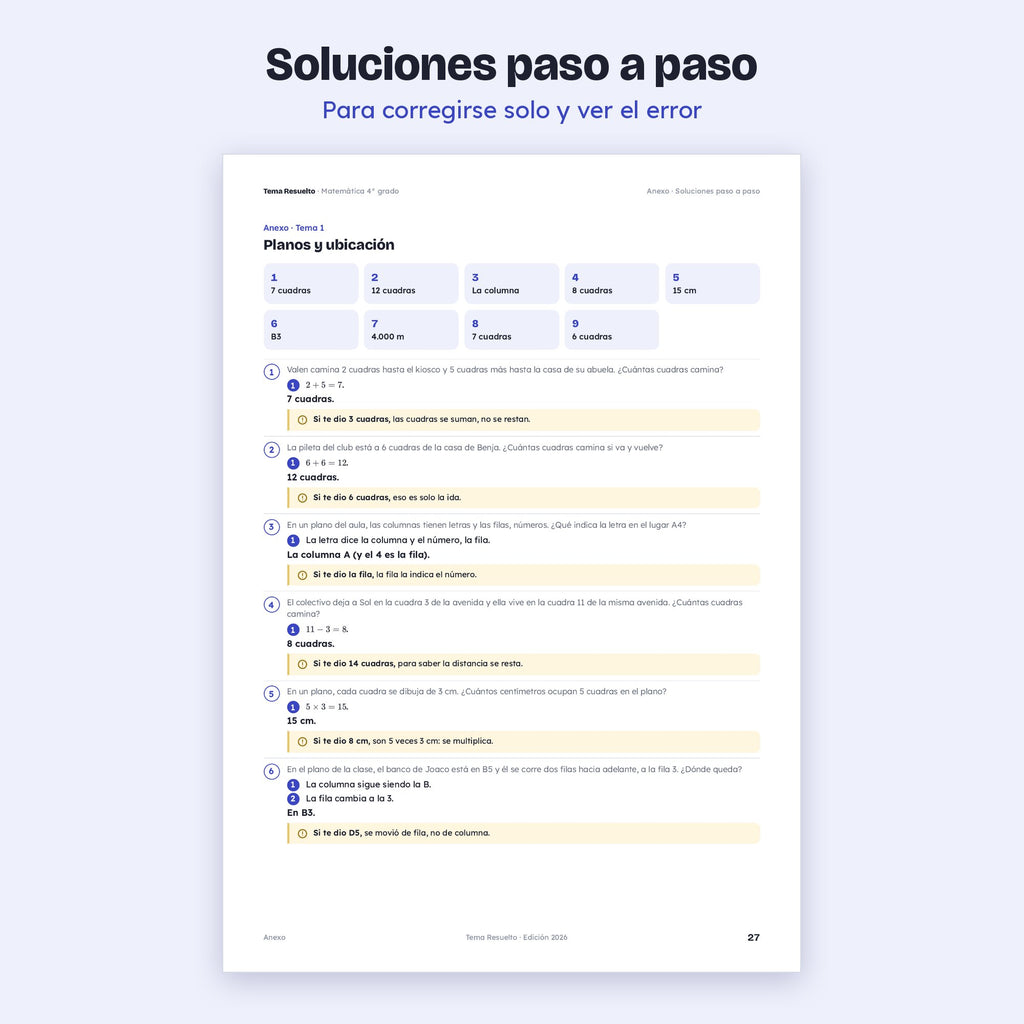 4to grado · Unidad 5: Ejercicios extra