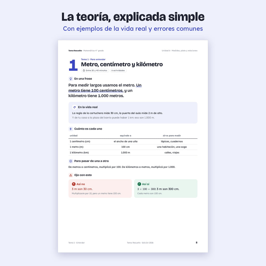 4to grado · Unidad 6: Medidas y dinero