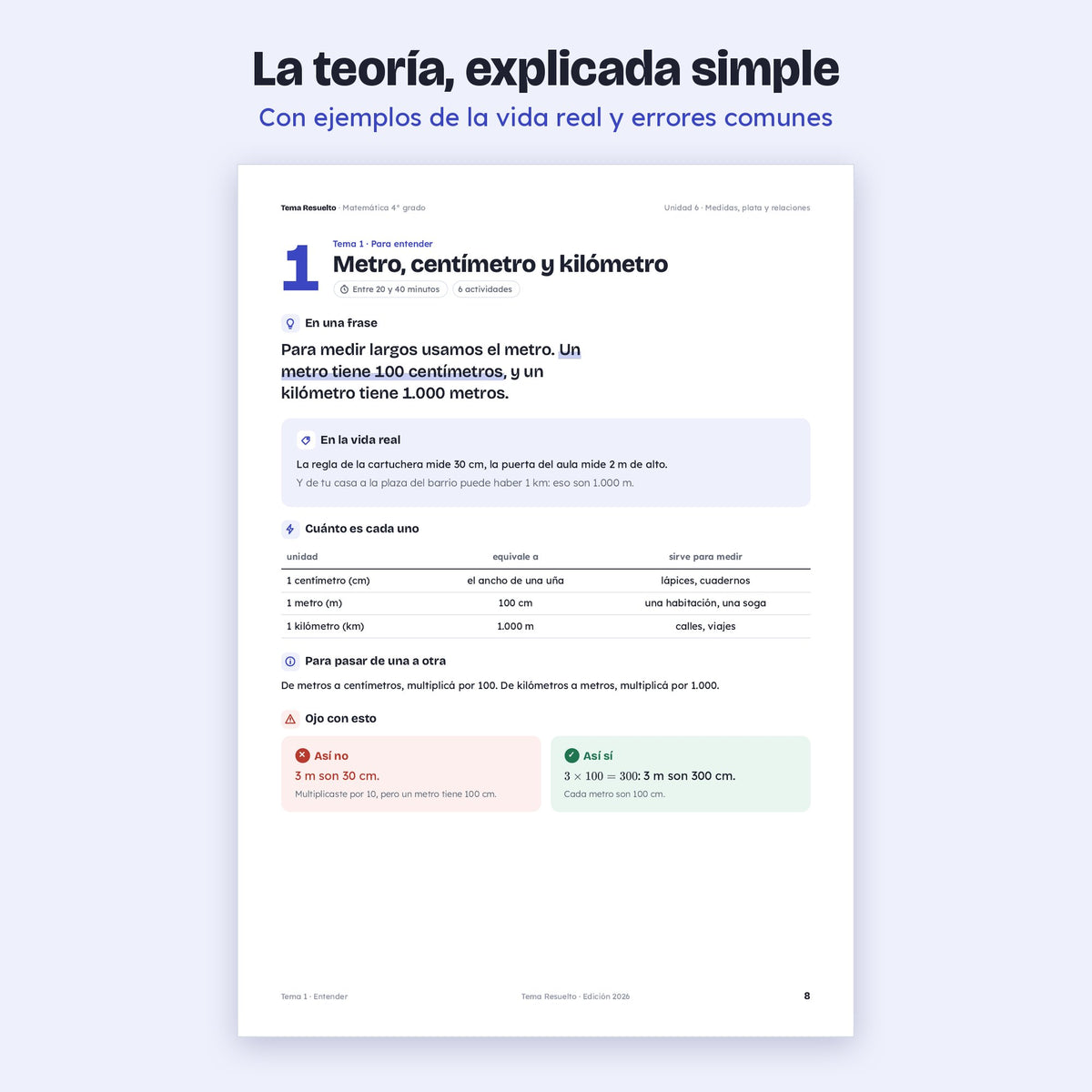 4to grado · Unidad 6: Medidas y dinero