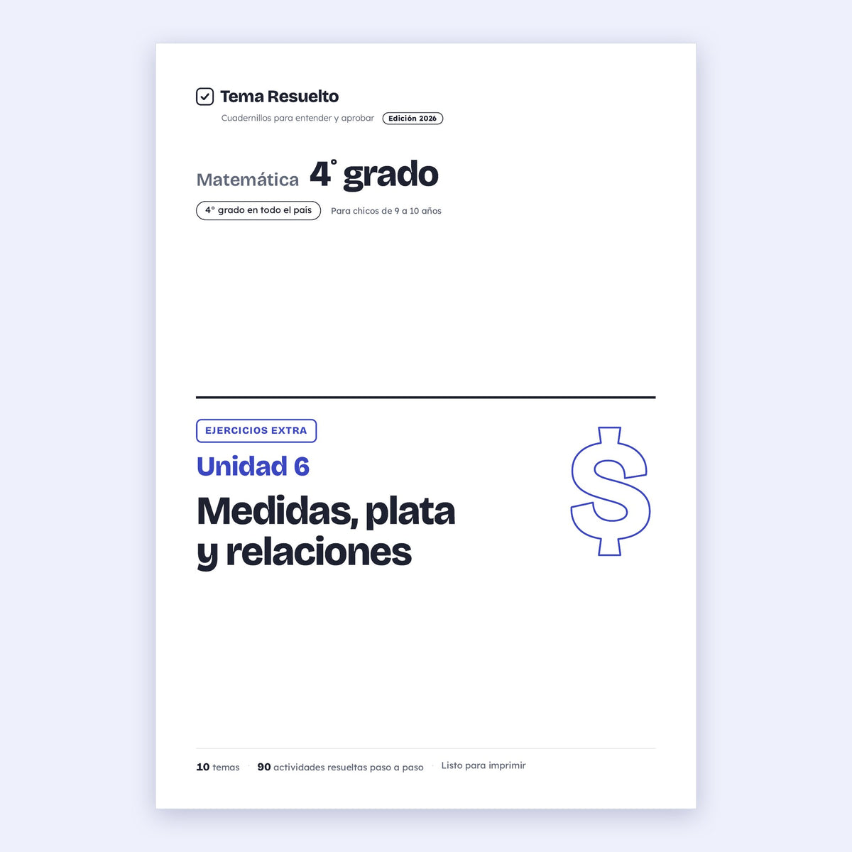 4to grado · Unidad 6: Ejercicios extra