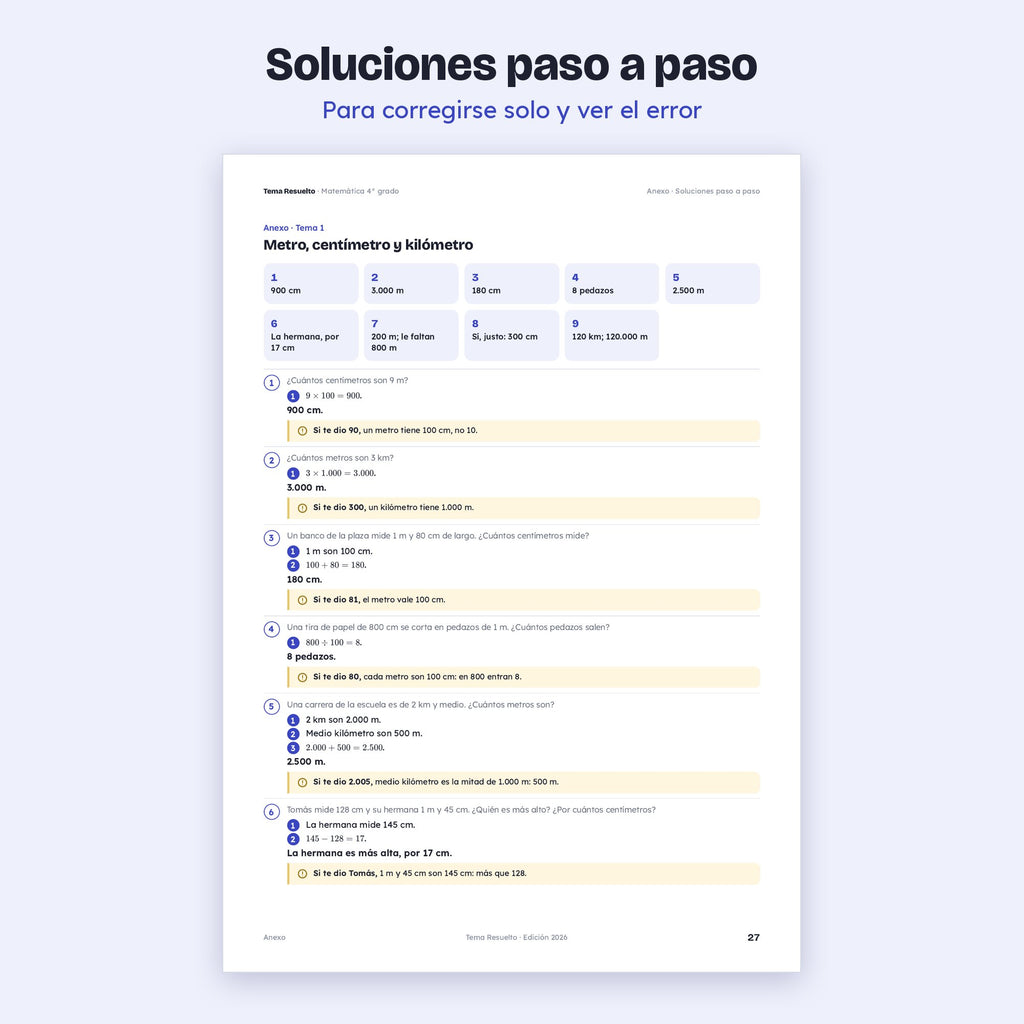 4to grado · Unidad 6: Ejercicios extra