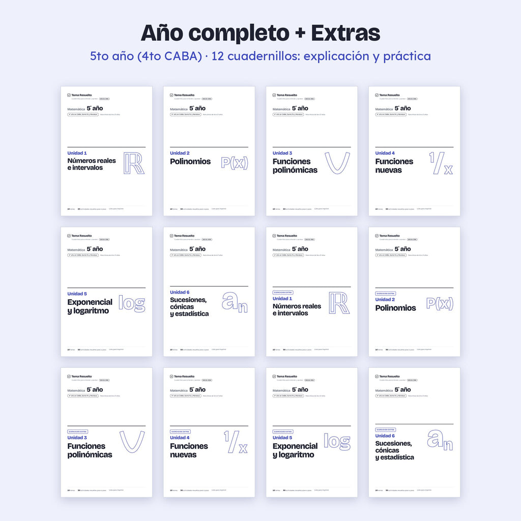 5to año (4to CABA) · Año completo + Extras