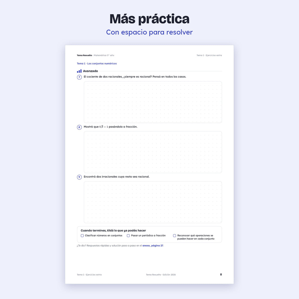 5to año (4to CABA) · Ejercicios extra del año