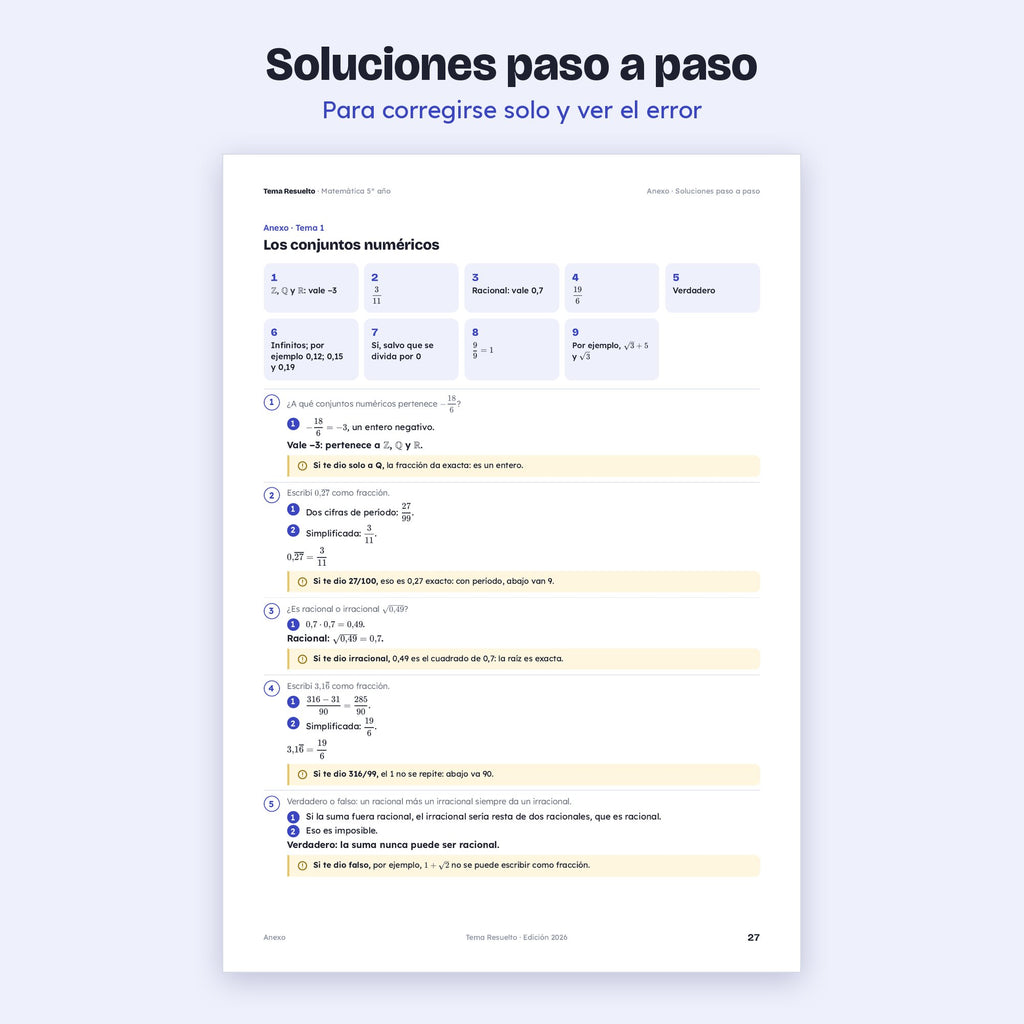 5to año (4to CABA) · Ejercicios extra del año