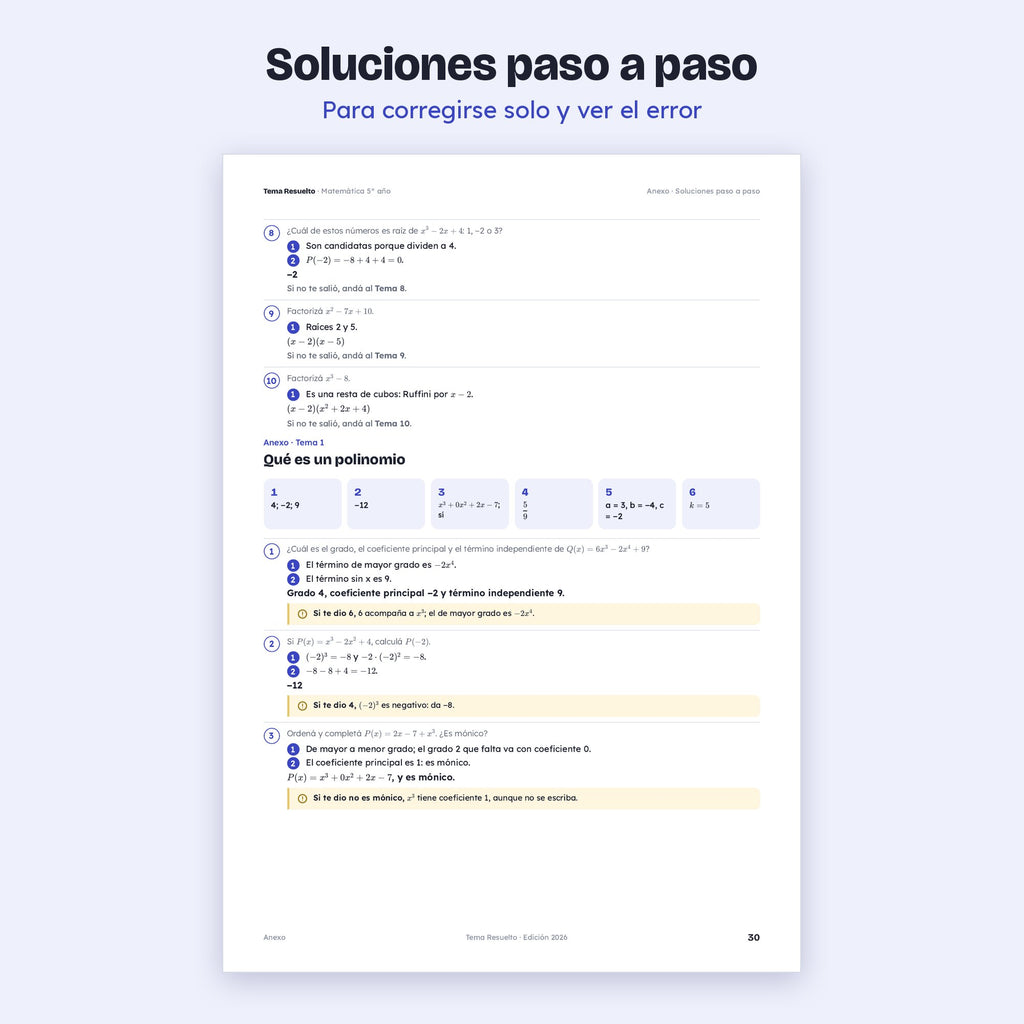 5to año (4to CABA) · Unidad 2: Polinomios