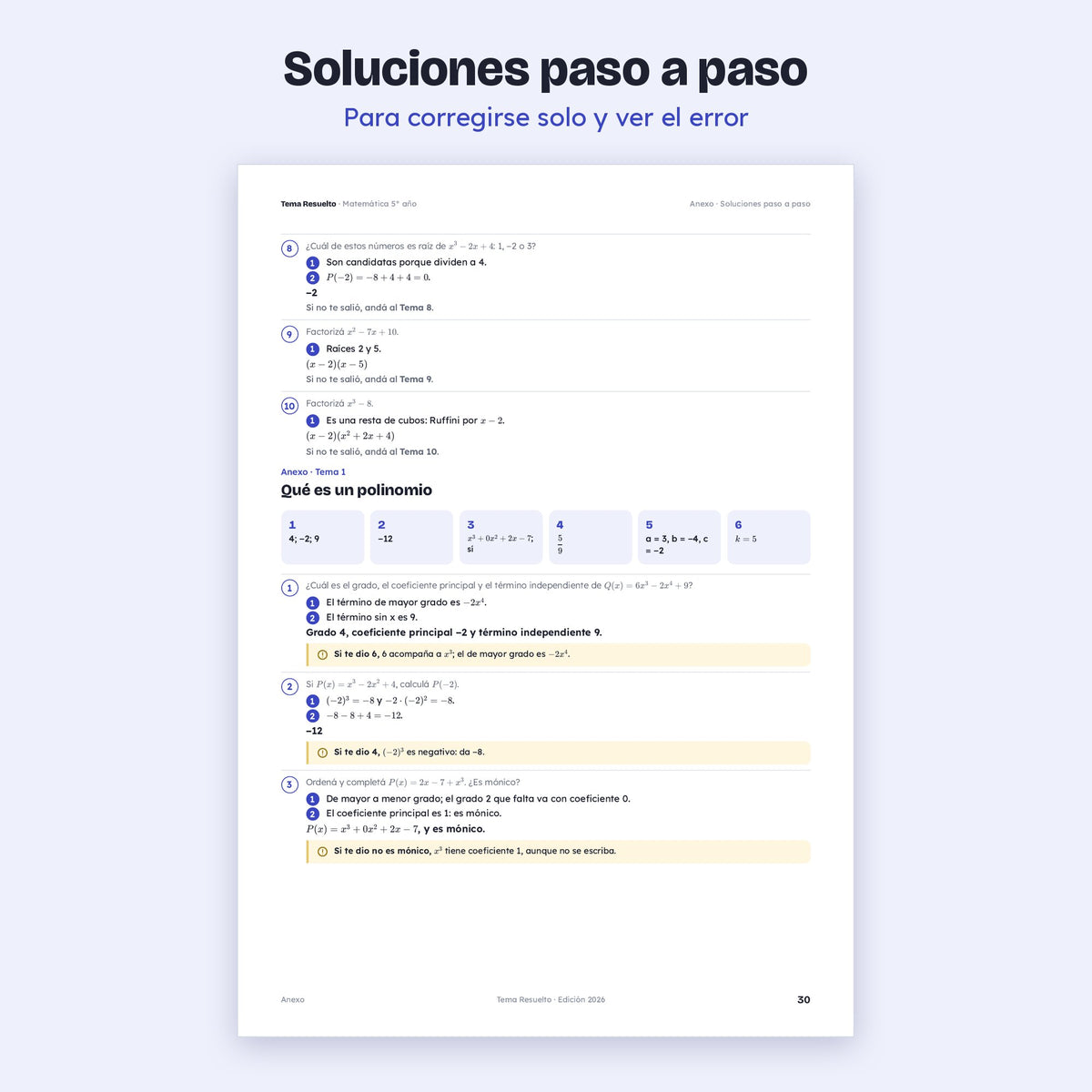 5to año (4to CABA) · Unidad 2: Polinomios