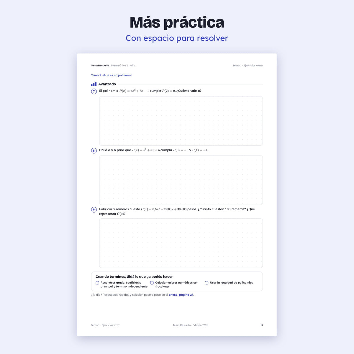 5to año (4to CABA) · Unidad 2: Ejercicios extra