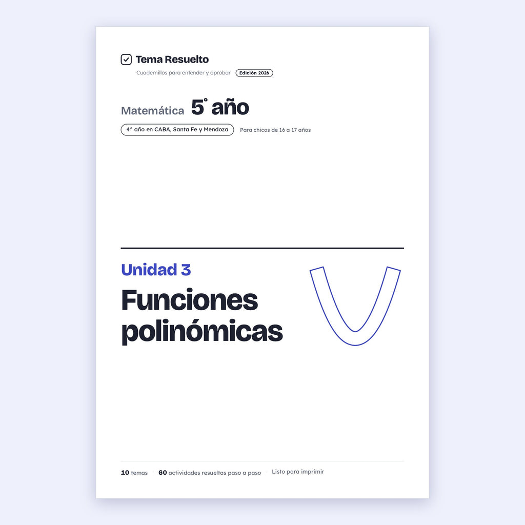 5to año (4to CABA) · Unidad 3: Funciones polinómicas