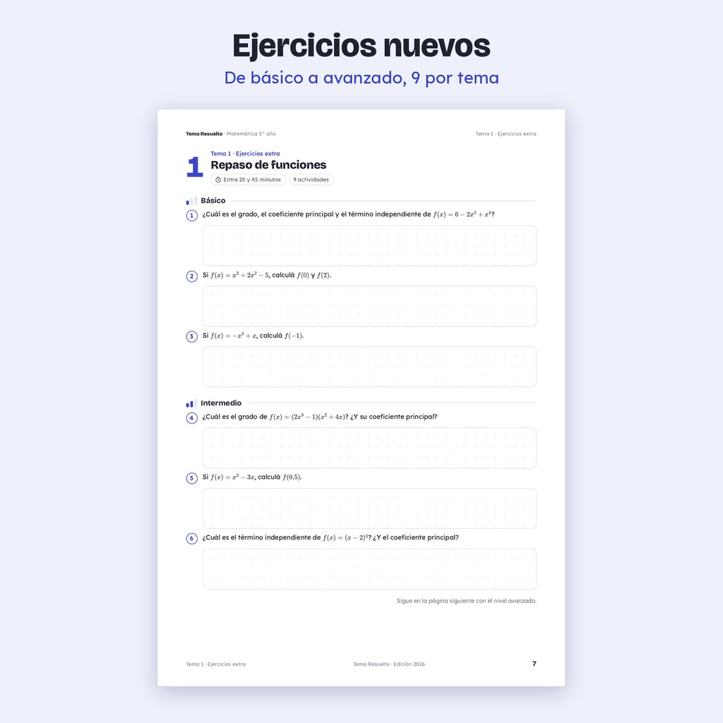 5to año (4to CABA) · Unidad 3: Ejercicios extra