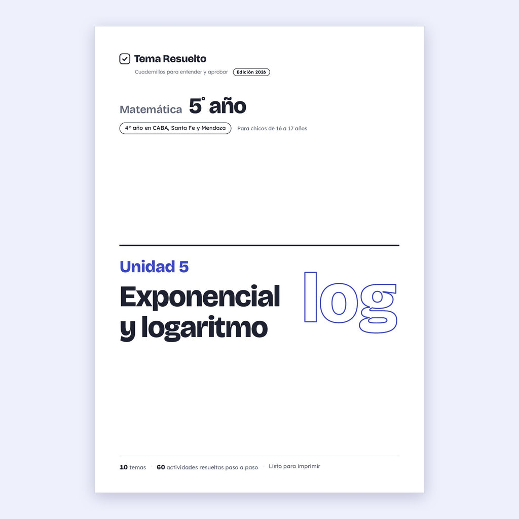 5to año (4to CABA) · Unidad 5: Exponencial y logaritmo