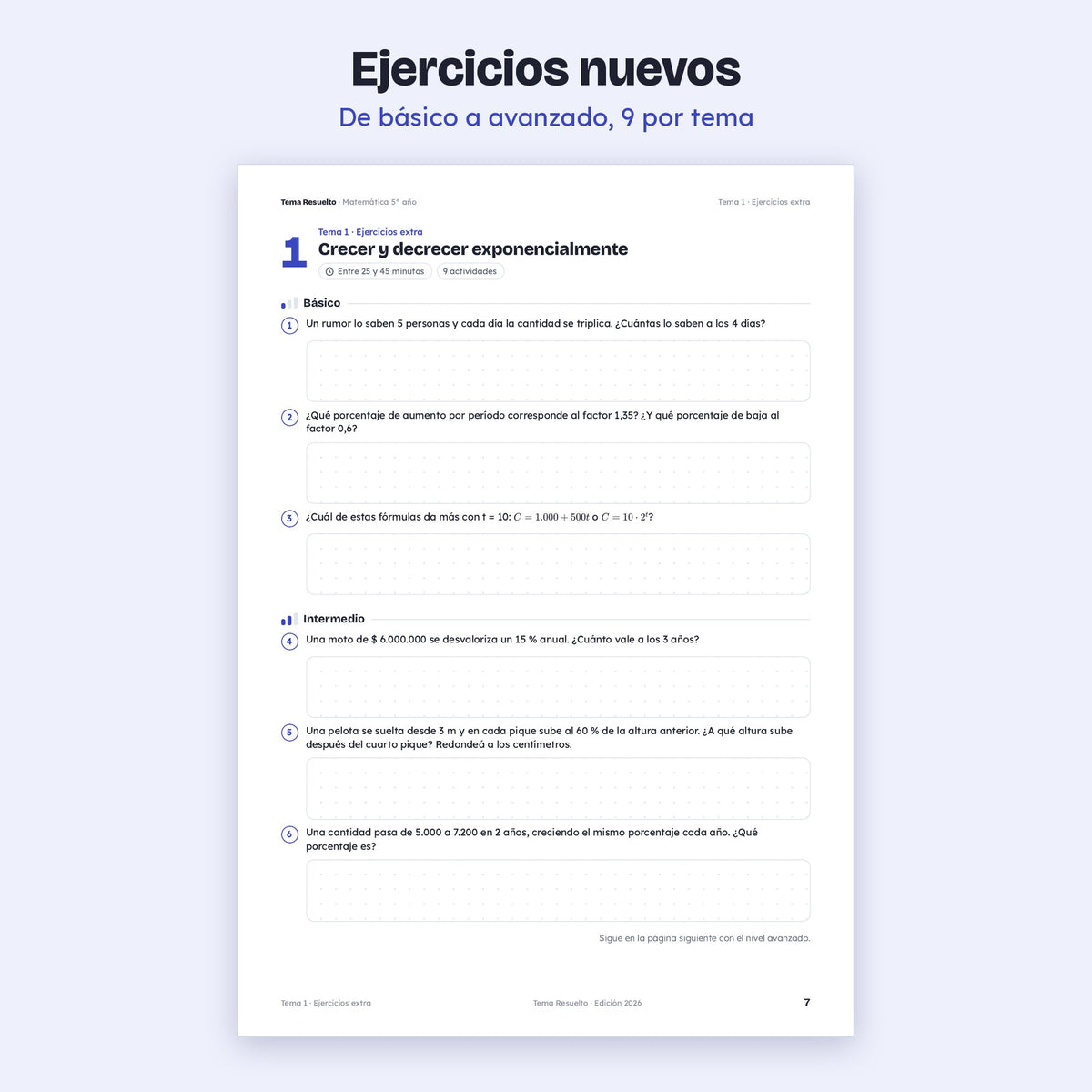 5to año (4to CABA) · Unidad 5: Ejercicios extra