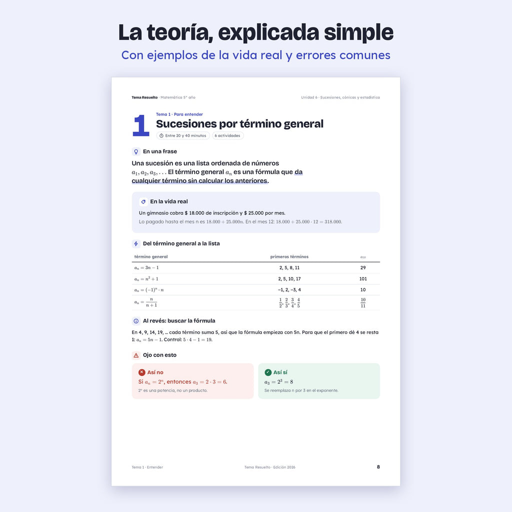 5to año (4to CABA) · Unidad 6: Sucesiones y estadística