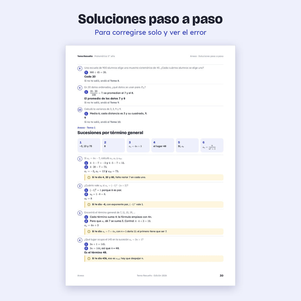 5to año (4to CABA) · Unidad 6: Sucesiones y estadística