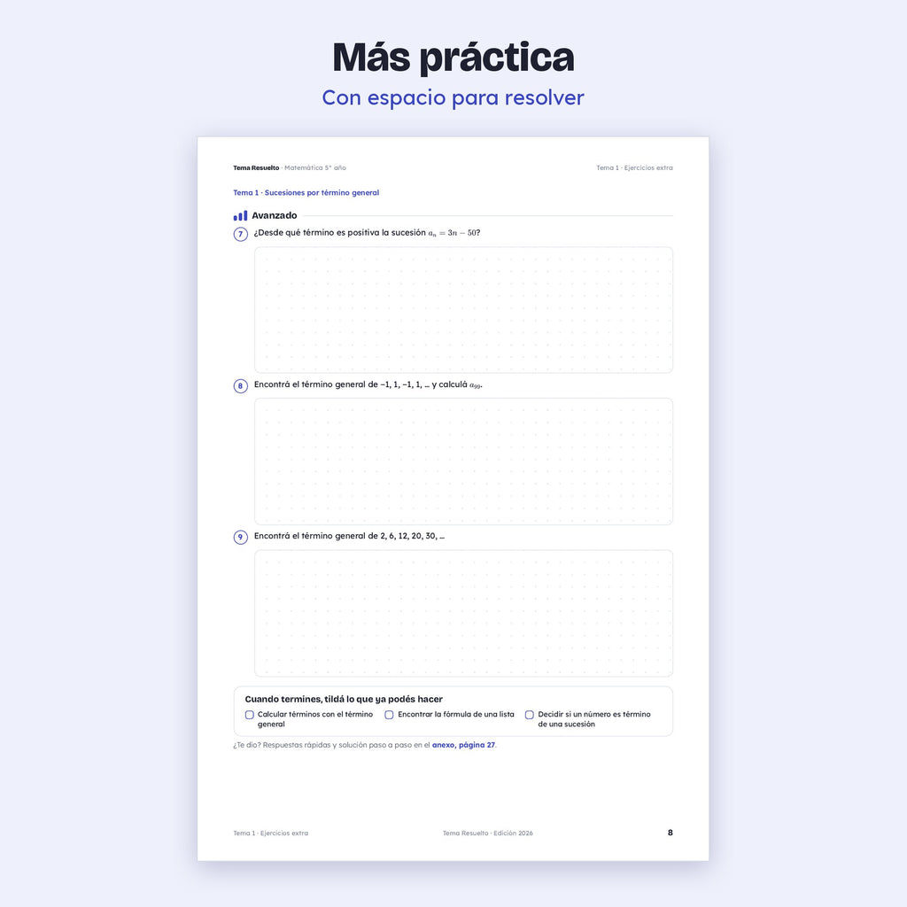 5to año (4to CABA) · Unidad 6: Ejercicios extra