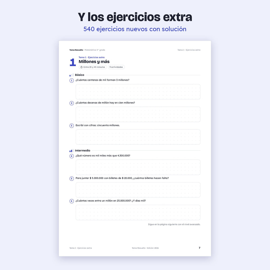 5to grado · Año completo + Extras