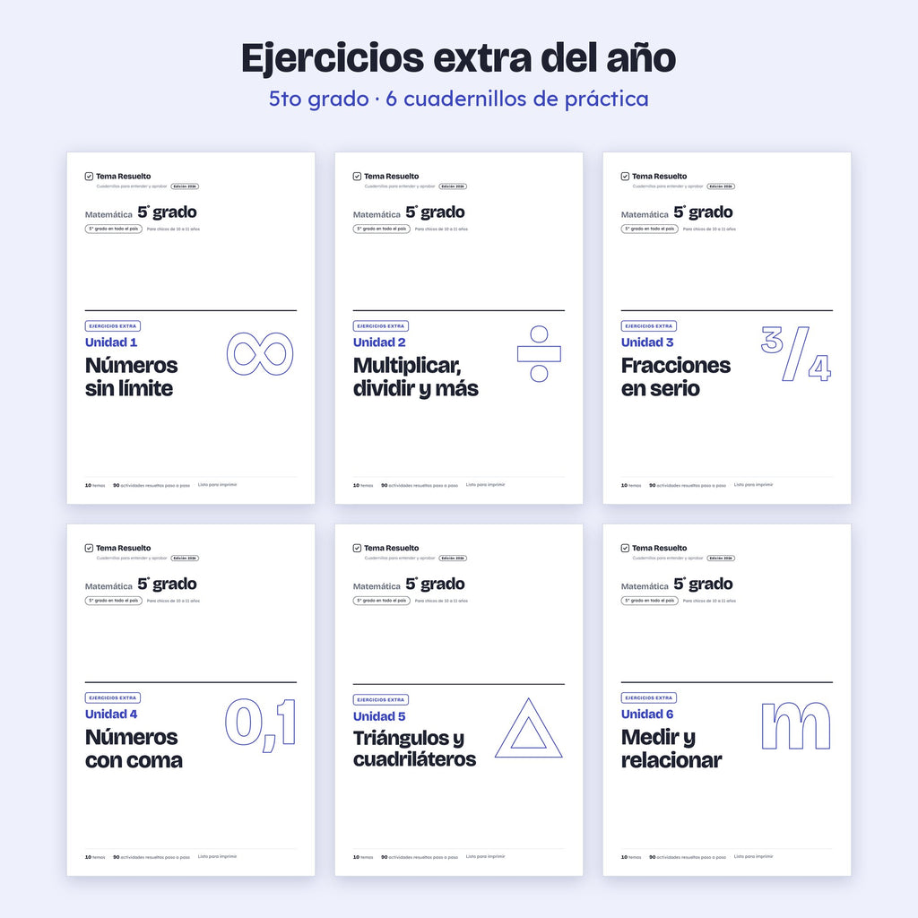 5to grado · Ejercicios extra del año