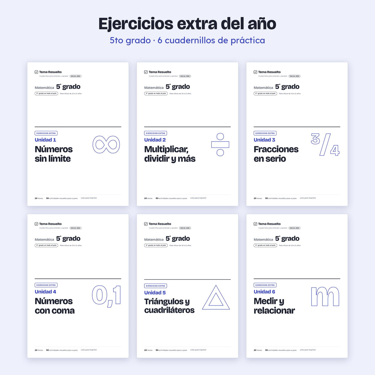 5to grado · Ejercicios extra del año