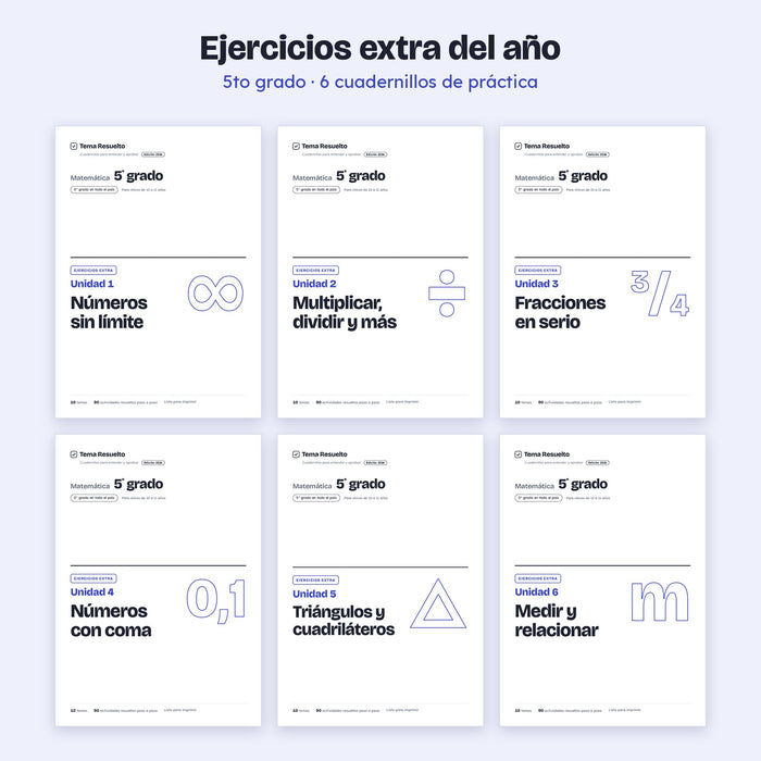 5to grado · Ejercicios extra del año
