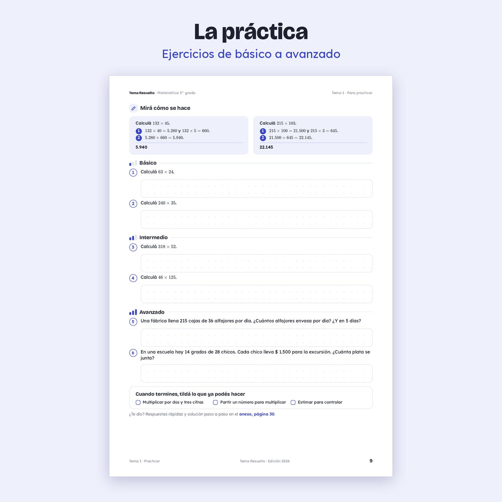 5to grado · Unidad 2: Multiplicar y dividir