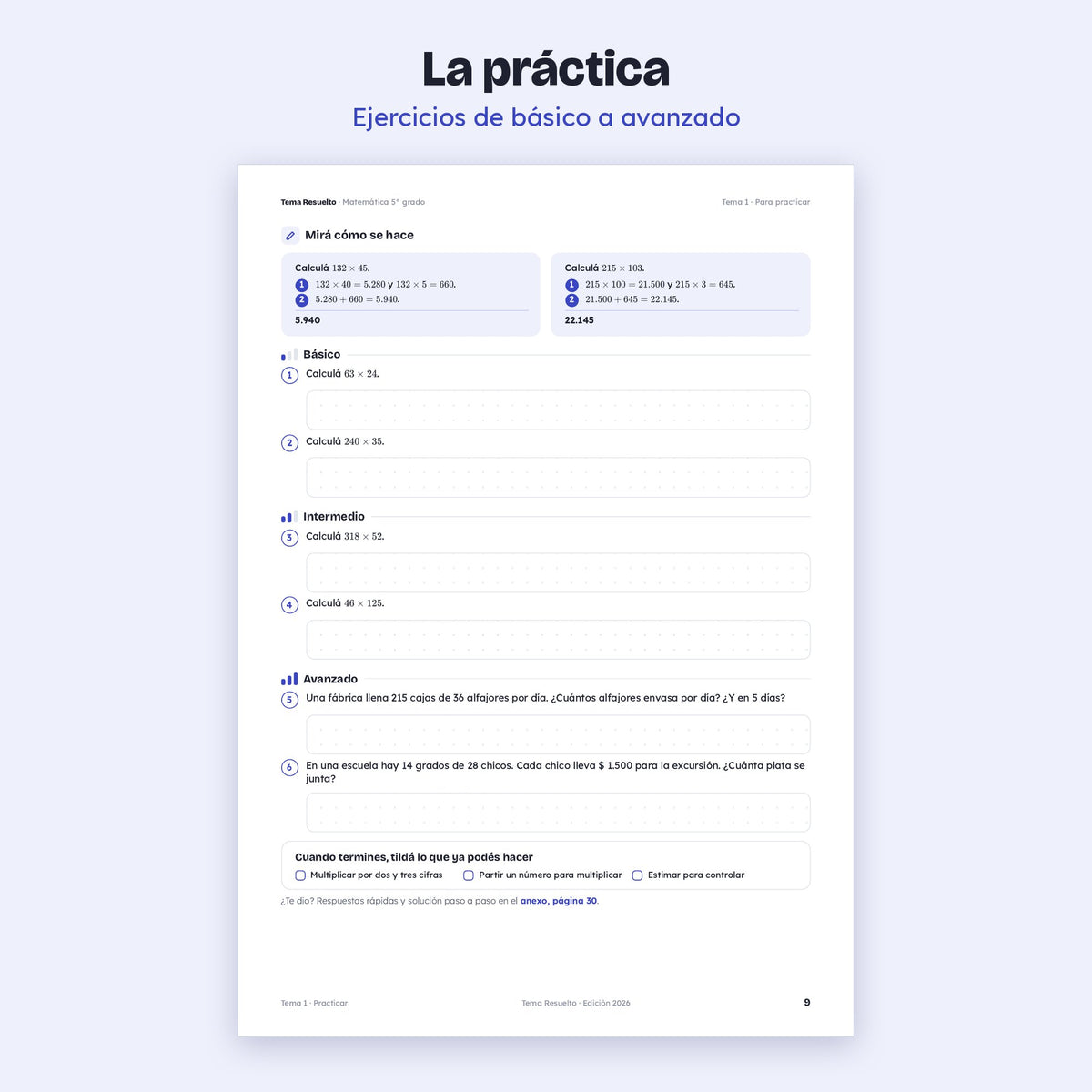 5to grado · Unidad 2: Multiplicar y dividir