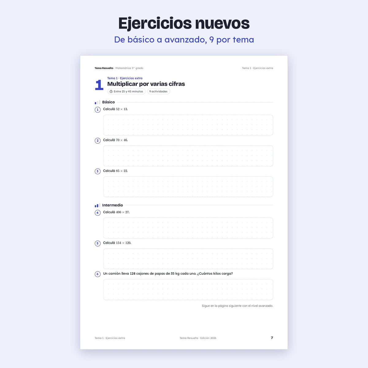 5to grado · Unidad 2: Ejercicios extra
