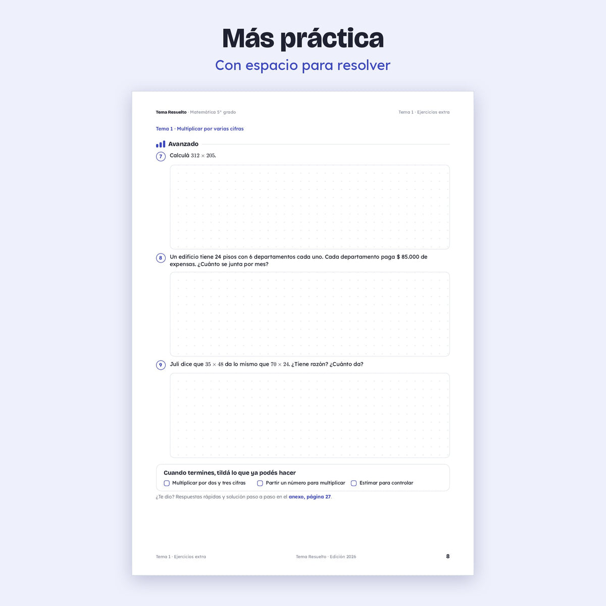 5to grado · Unidad 2: Ejercicios extra