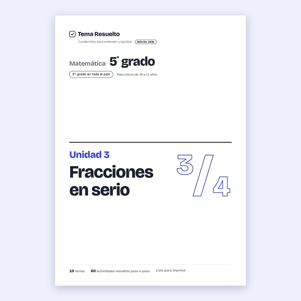 5to grado · Unidad 3: Fracciones