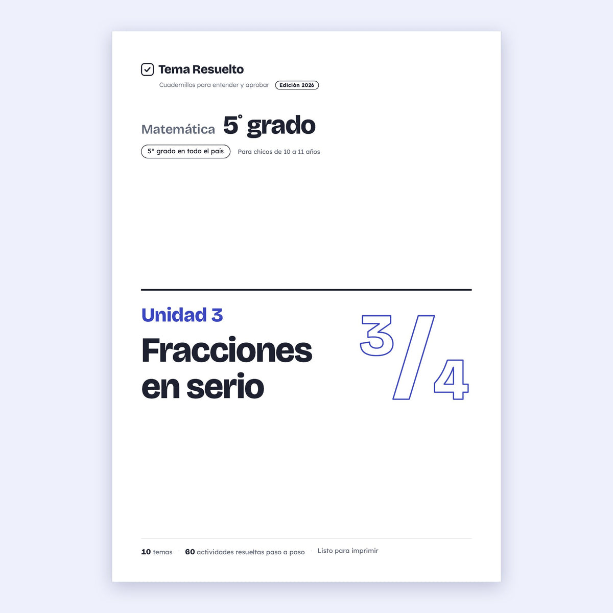5to grado · Unidad 3: Fracciones