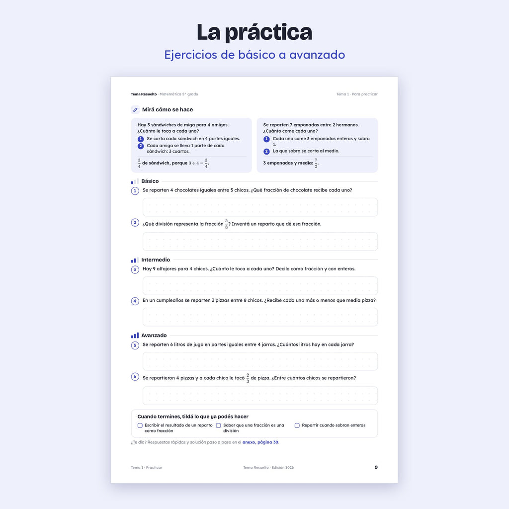 5to grado · Unidad 3: Fracciones
