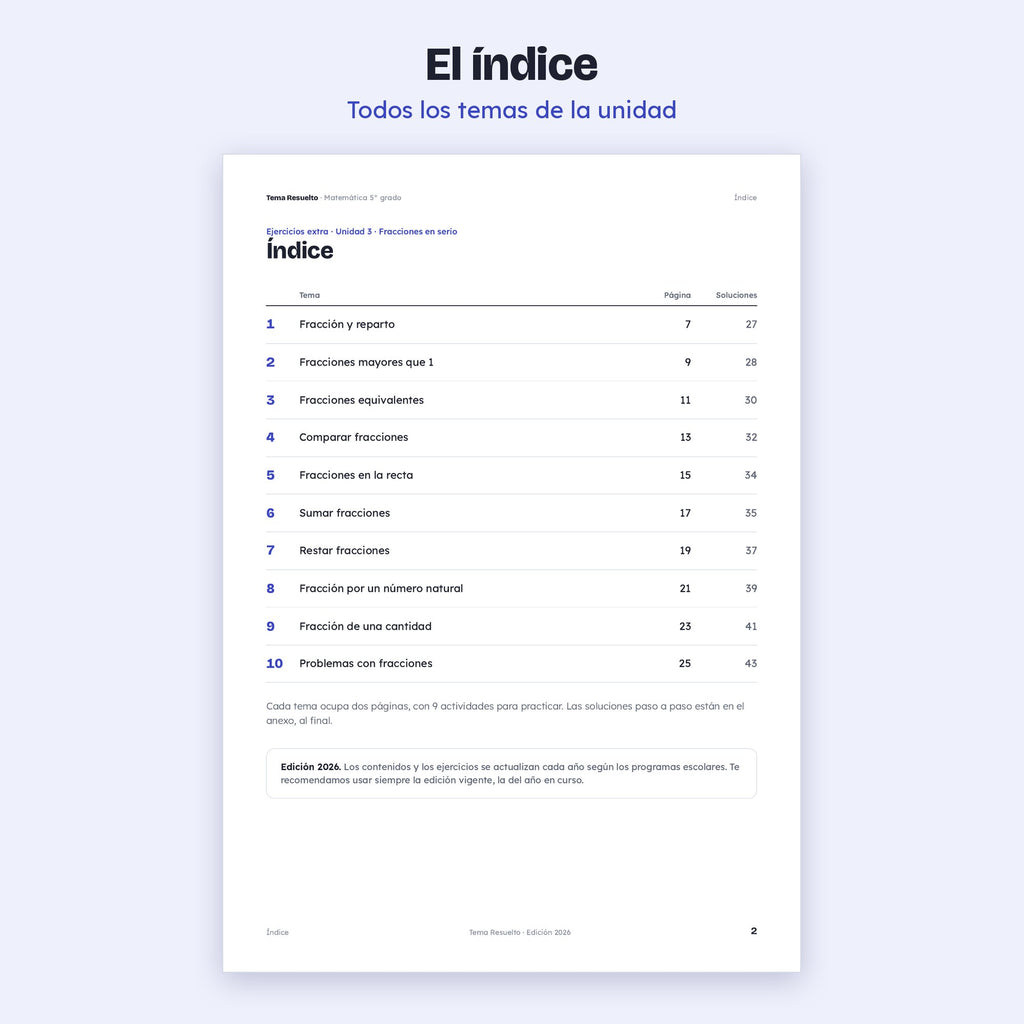 5to grado · Unidad 3: Ejercicios extra
