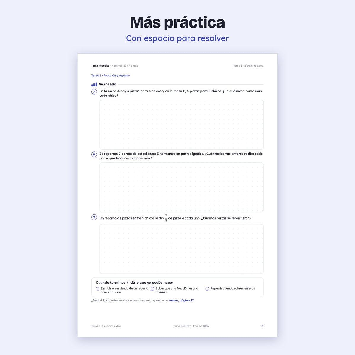 5to grado · Unidad 3: Ejercicios extra
