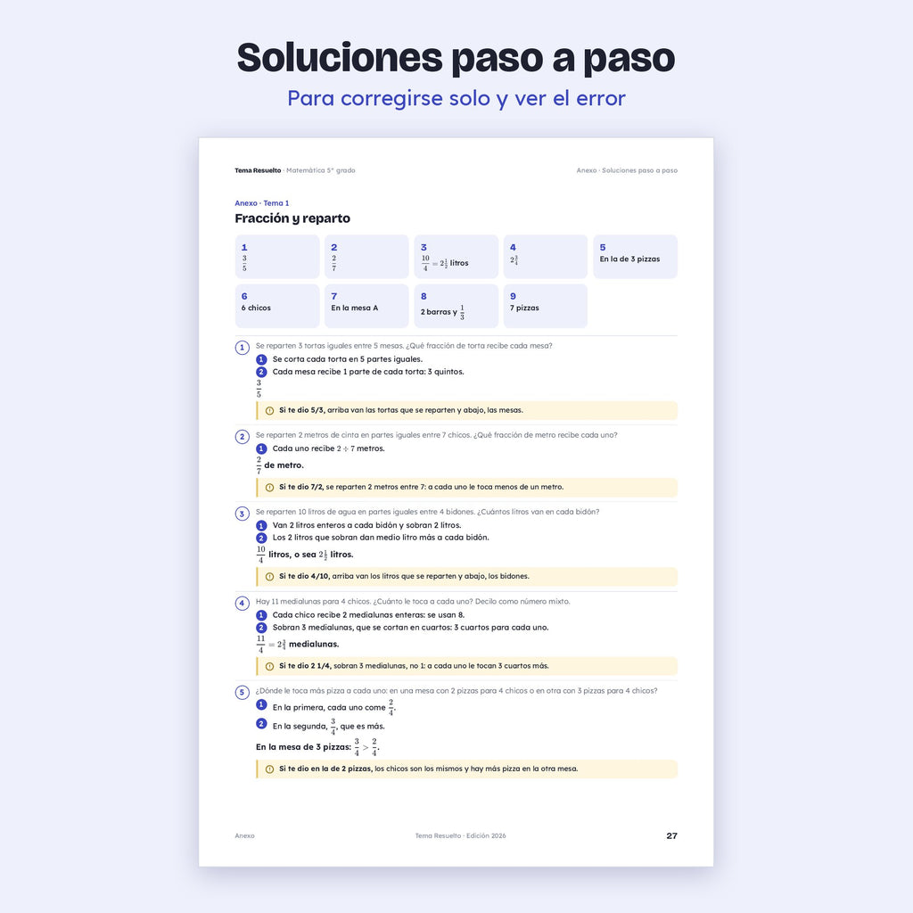 5to grado · Unidad 3: Ejercicios extra