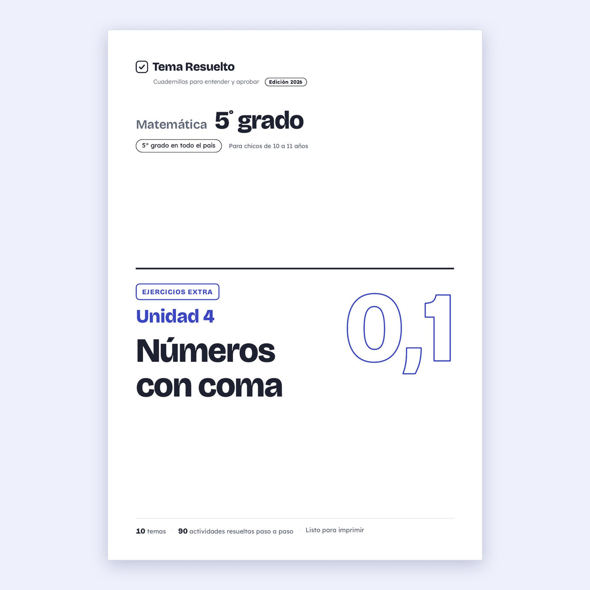 5to grado · Unidad 4: Ejercicios extra