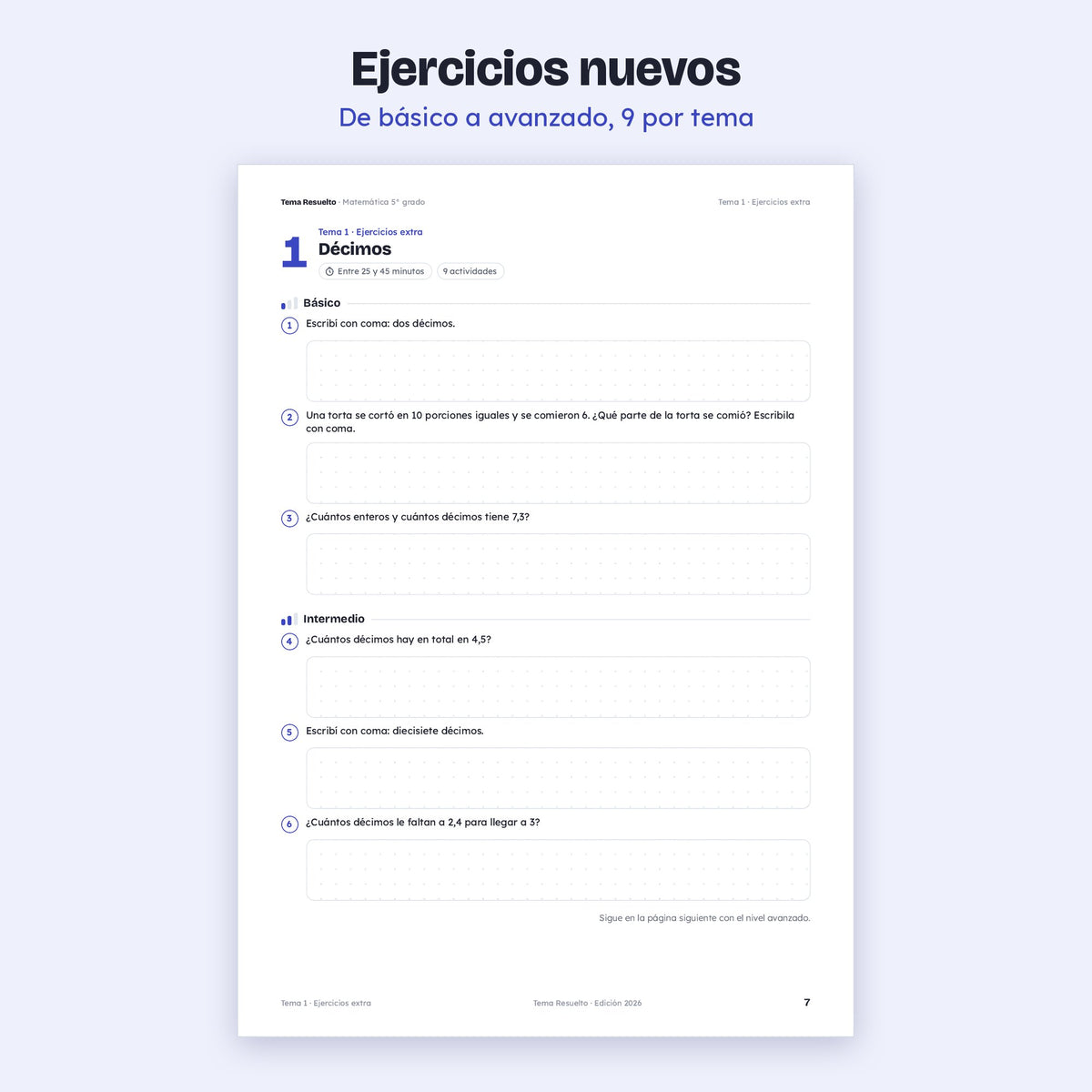 5to grado · Unidad 4: Ejercicios extra