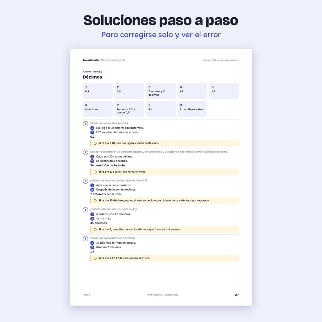 5to grado · Unidad 4: Ejercicios extra