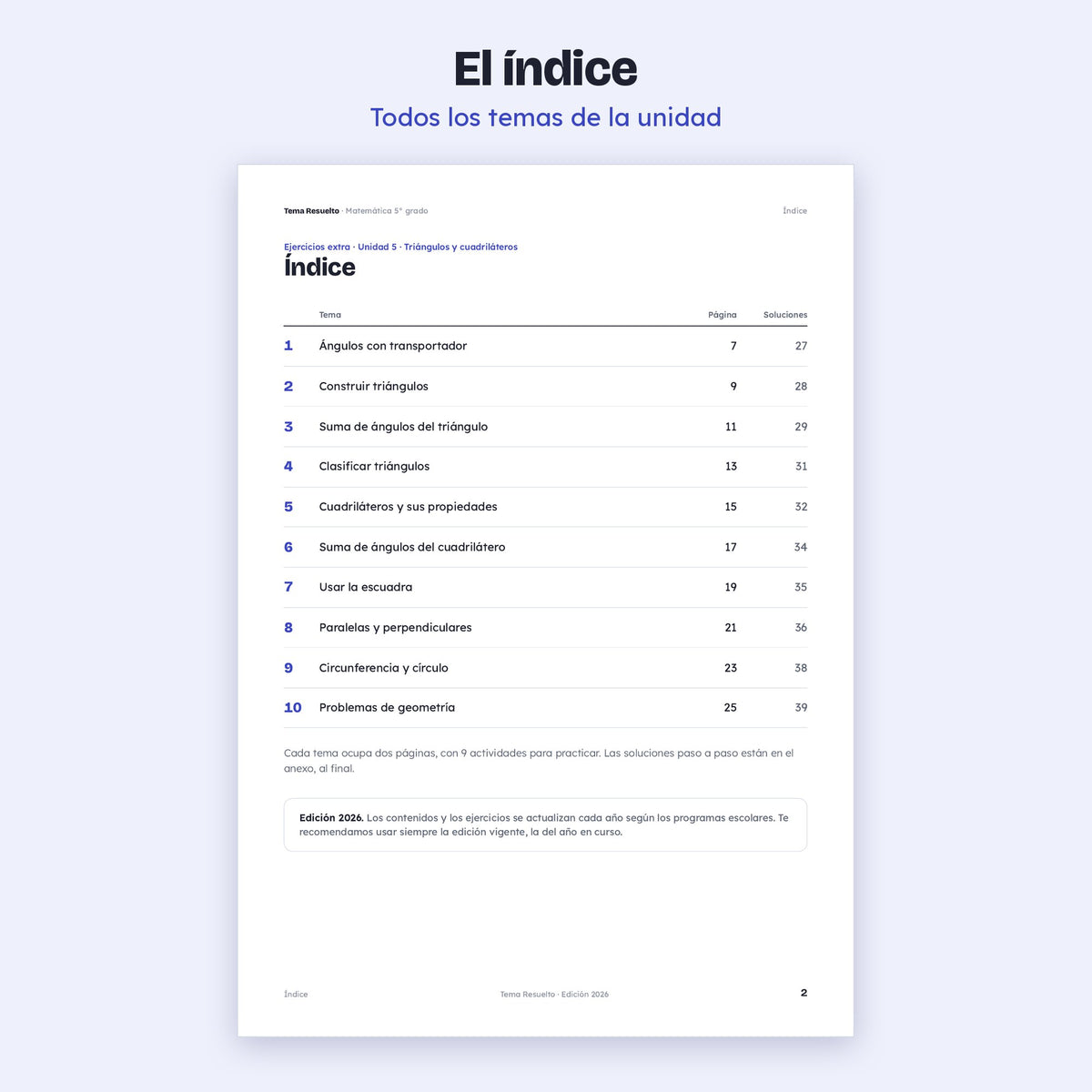 5to grado · Unidad 5: Ejercicios extra