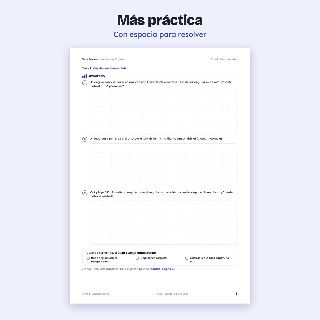 5to grado · Unidad 5: Ejercicios extra