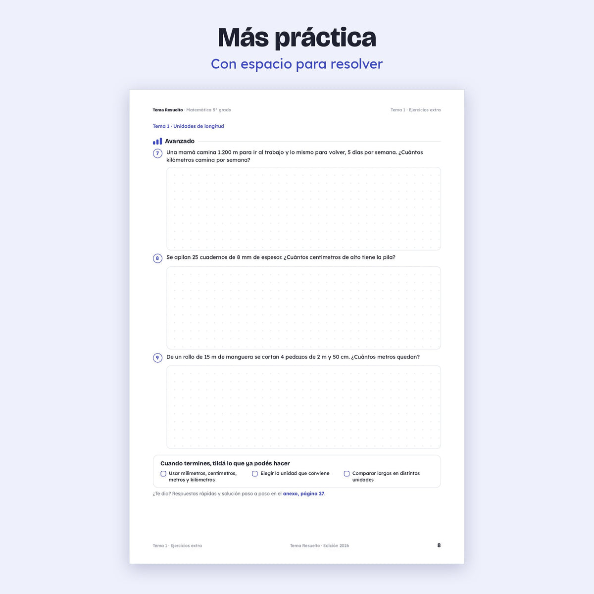 5to grado · Unidad 6: Ejercicios extra