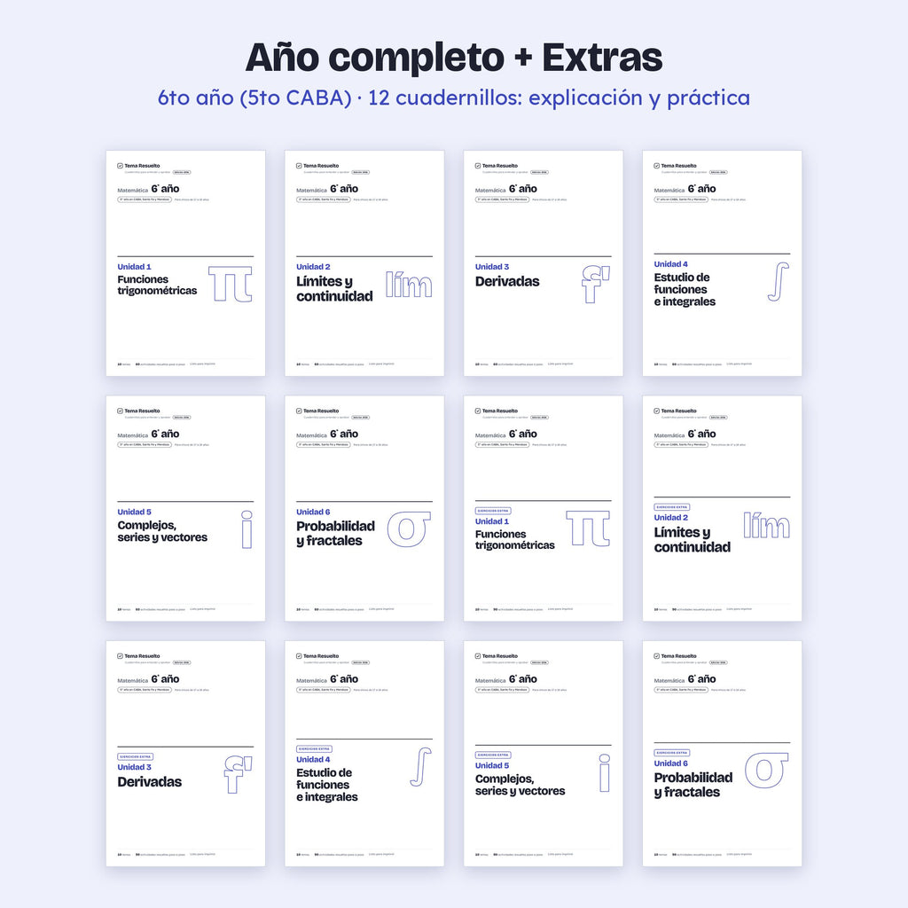 6to año (5to CABA) · Año completo + Extras