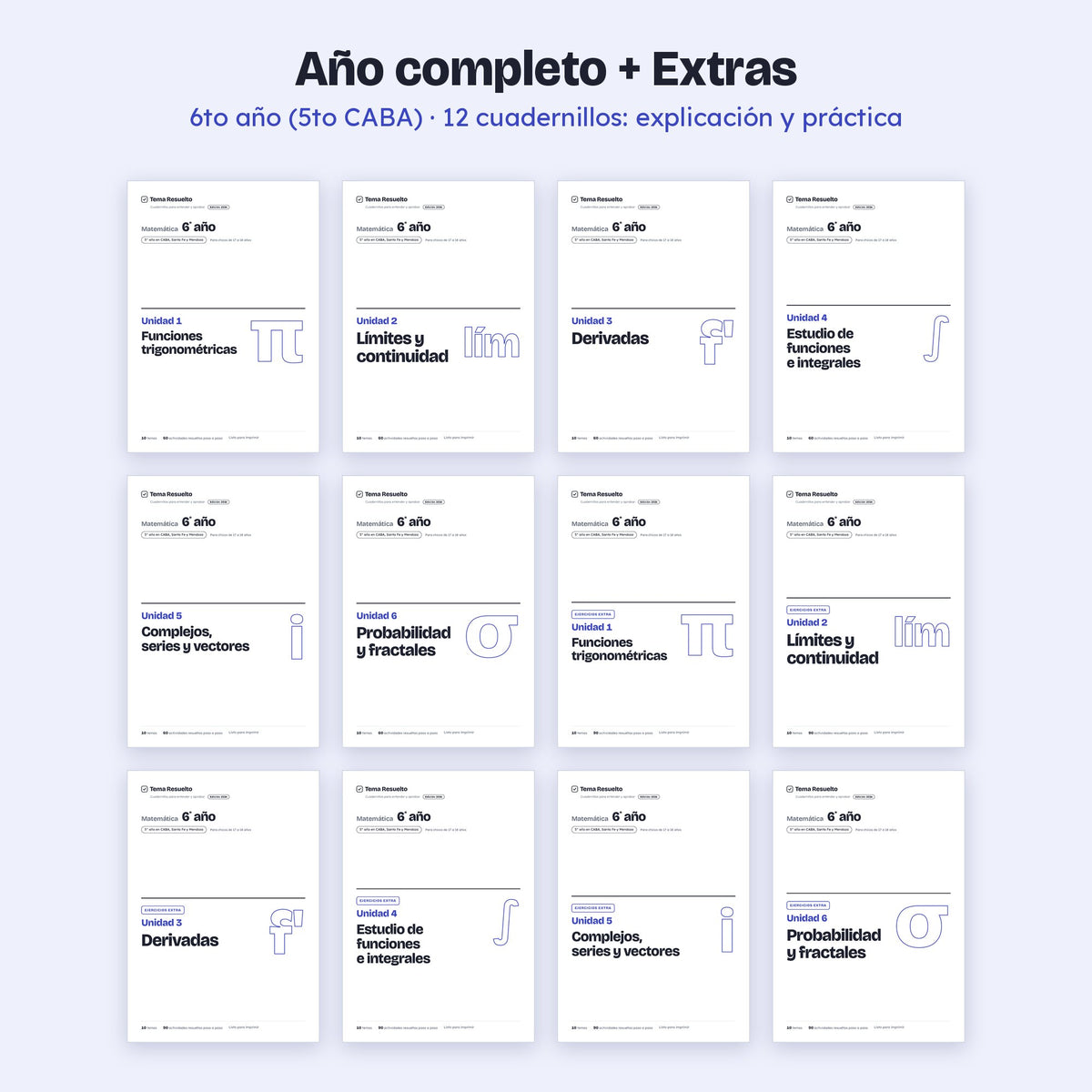 6to año (5to CABA) · Año completo + Extras