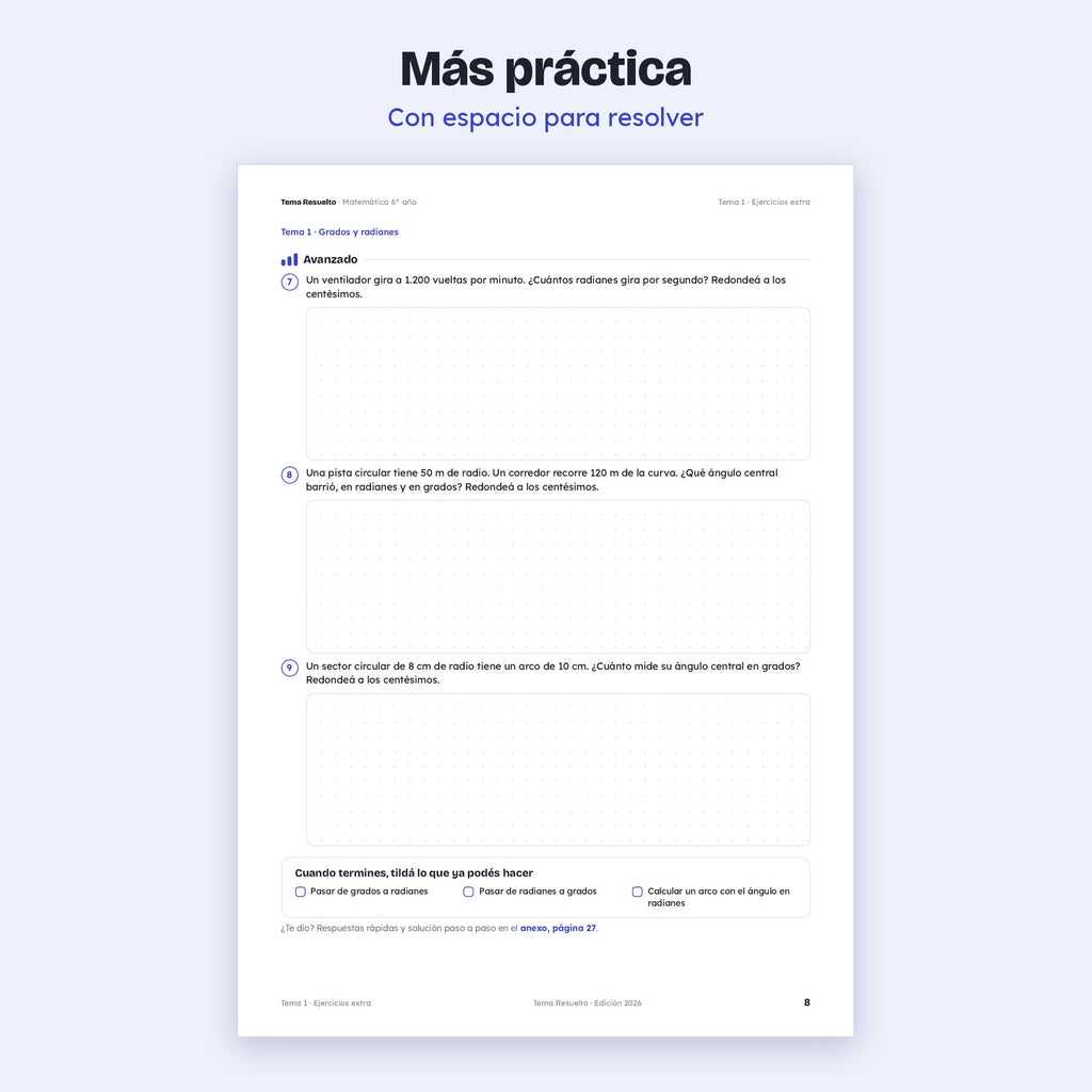6to año (5to CABA) · Unidad 1: Ejercicios extra