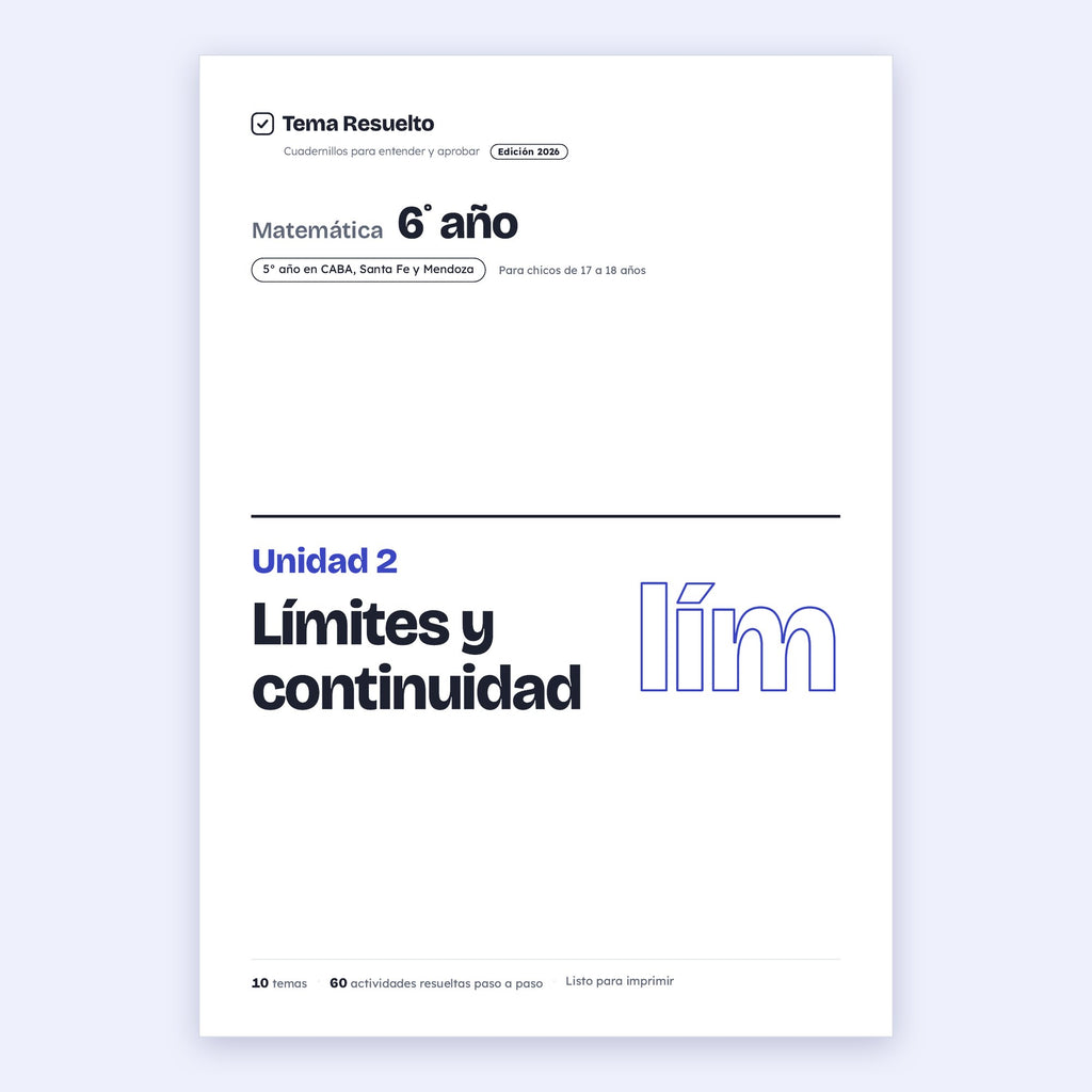 6to año (5to CABA) · Unidad 2: Límites