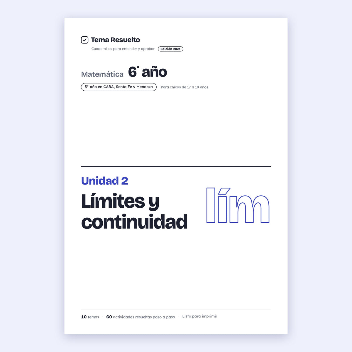 6to año (5to CABA) · Unidad 2: Límites