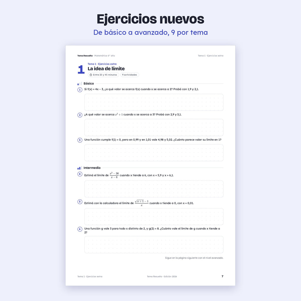 6to año (5to CABA) · Unidad 2: Ejercicios extra