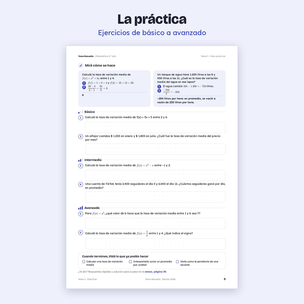 6to año (5to CABA) · Unidad 3: Derivadas