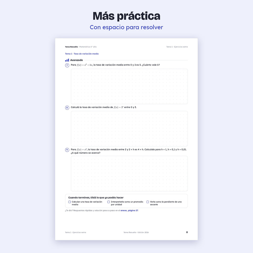 6to año (5to CABA) · Unidad 3: Ejercicios extra