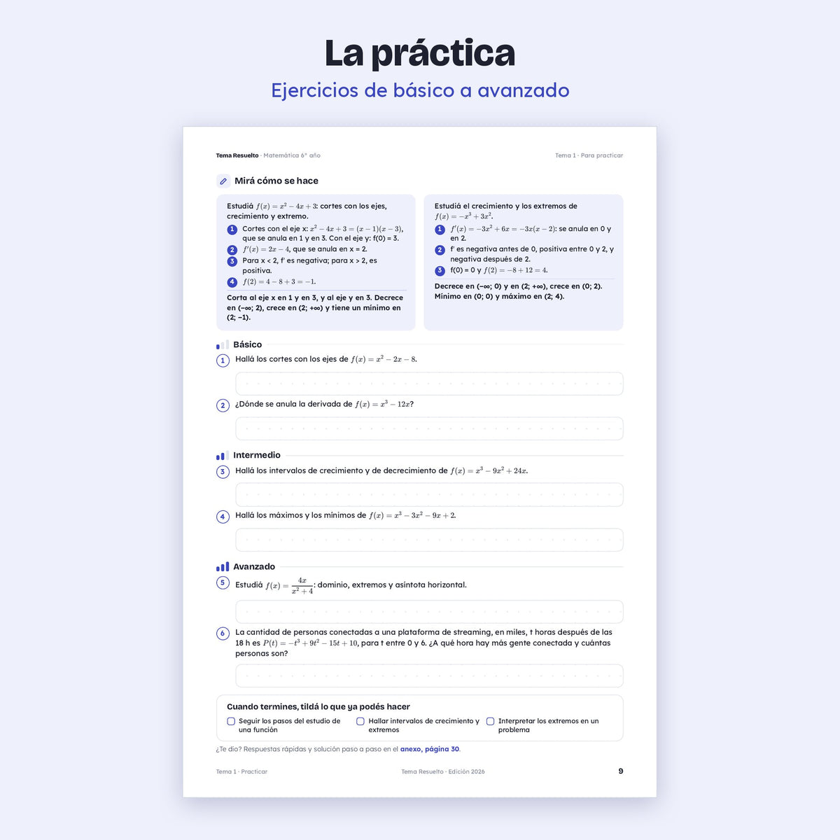 6to año (5to CABA) · Unidad 4: Estudio de funciones e integrales