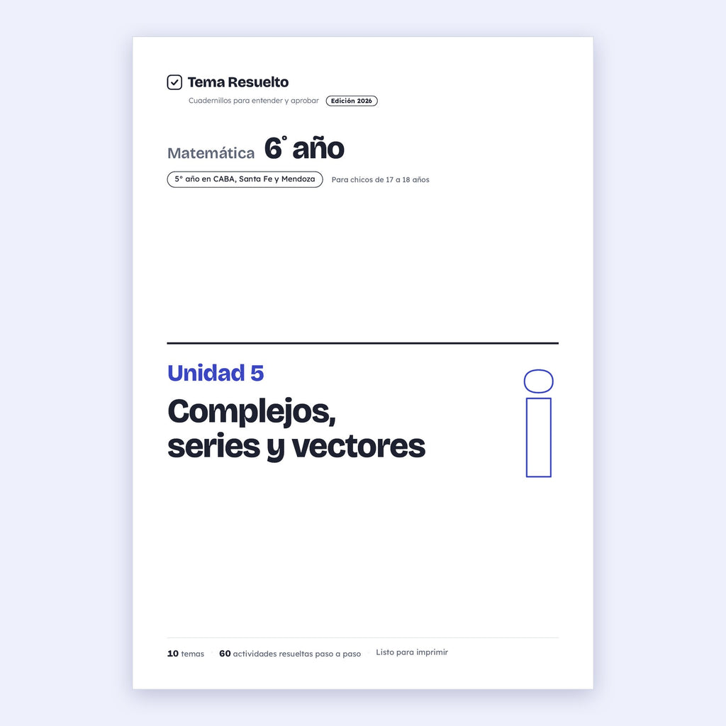 6to año (5to CABA) · Unidad 5: Complejos y vectores