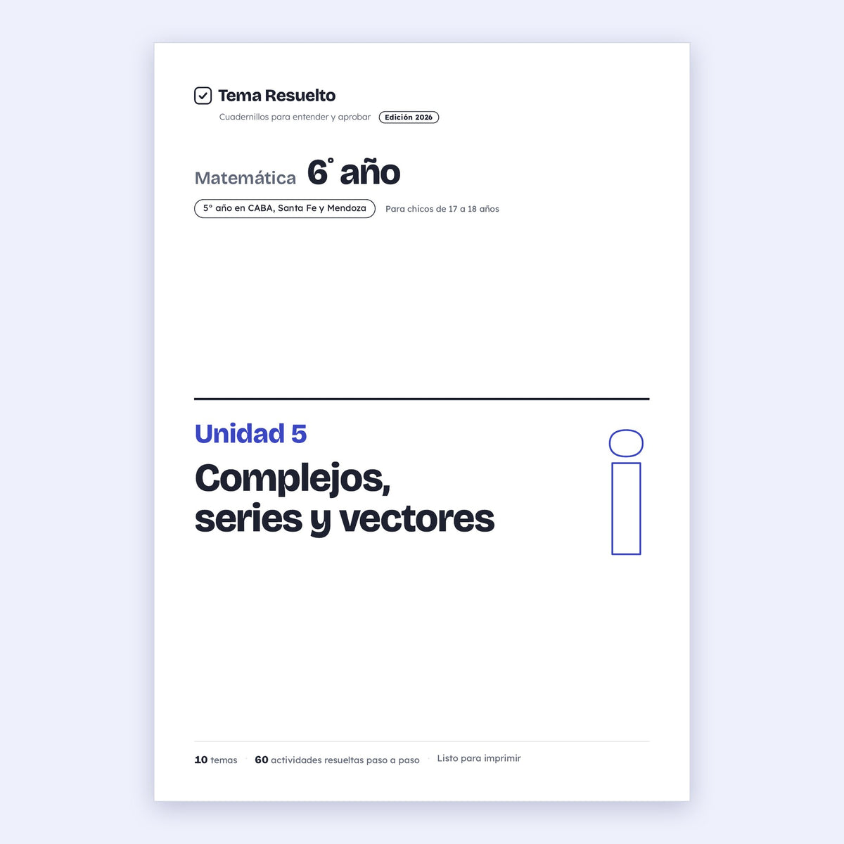 6to año (5to CABA) · Unidad 5: Complejos y vectores