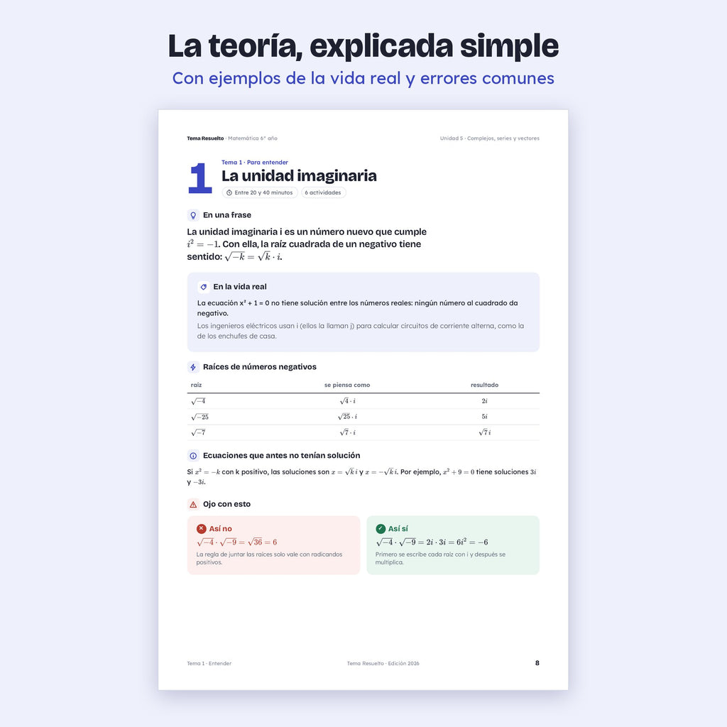 6to año (5to CABA) · Unidad 5: Complejos y vectores